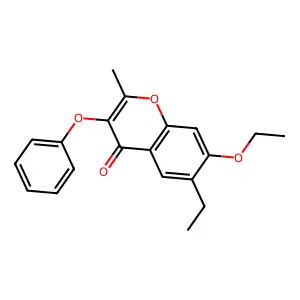 7-ethoxy-6-ethyl-2-methyl-3-phenoxy-4H-chromen-4-one structure