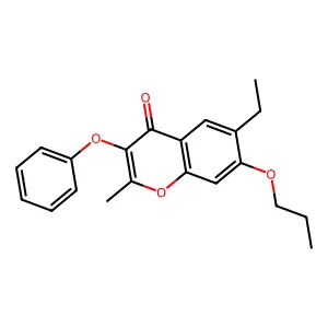 6-ethyl-2-methyl-3-phenoxy-7-propoxy-4H-chromen-4-one structure