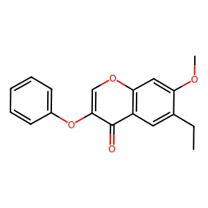 6-ethyl-7-methoxy-3-phenoxy-4H-chromen-4-one structure