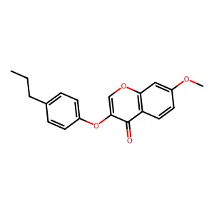 7-methoxy-3-(4-propylphenoxy)-4H-chromen-4-one structure