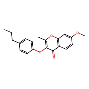 7-methoxy-2-methyl-3-(4-propylphenoxy)-4H-chromen-4-one structure