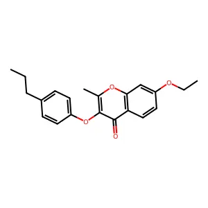 7-ethoxy-2-methyl-3-(4-propylphenoxy)-4H-chromen-4-one structure