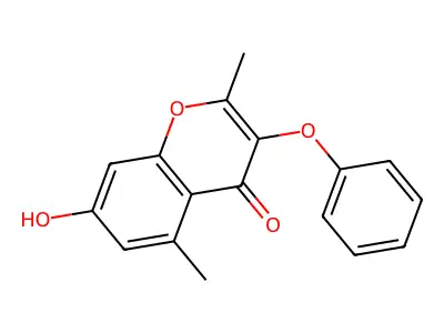 7-hydroxy-2,5-dimethyl-3-phenoxy-4H-chromen-4-one structure