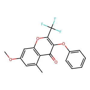 7-methoxy-5-methyl-3-phenoxy-2-(trifluoromethyl)-4H-chromen-4-one structure