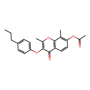 [2,8-Dimethyl-4-oxo-3-(4-propylphenoxy)chromen-7-yl] acetate structure