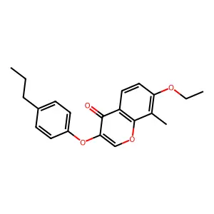 7-ethoxy-8-methyl-3-(4-propylphenoxy)-4H-chromen-4-one structure