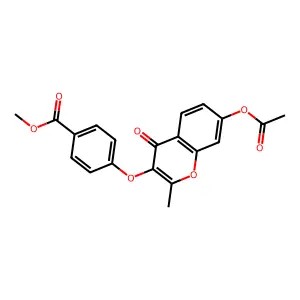 methyl 4-{[7-(acetyloxy)-2-methyl-4-oxo-4H-chromen-3-yl]oxy}benzoate structure