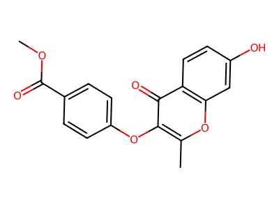 methyl 4-((7-hydroxy-2-methyl-4-oxo-4H-chromen-3-yl)oxy)benzoate structure
