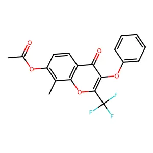8-methyl-4-oxo-3-phenoxy-2-(trifluoromethyl)-4H-chromen-7-yl acetate structure