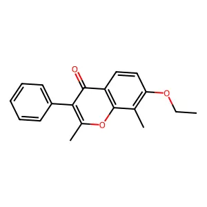 7-ethoxy-2,8-dimethyl-3-phenyl-4H-chromen-4-one structure