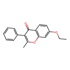7-ethoxy-2-methyl-3-phenyl-4H-chromen-4-one structure
