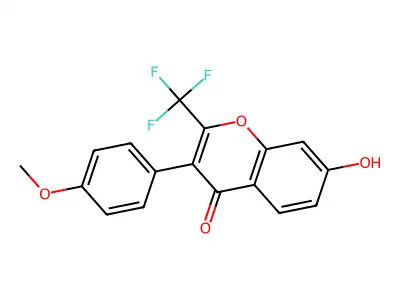 7-Hydroxy-3-(4-methoxy-phenyl)-2-trifluoromethyl-chromen-4-one structure
