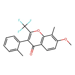 7-methoxy-8-methyl-3-(2-methylphenyl)-2-(trifluoromethyl)-4H-chromen-4-one structure