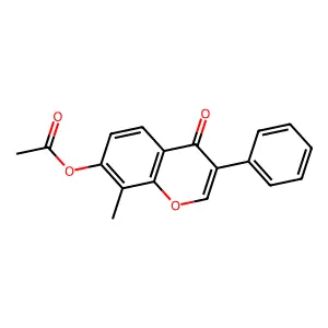 8-methyl-4-oxo-3-phenyl-4H-chromen-7-yl acetate structure