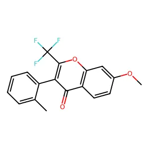 7-methoxy-3-(2-methylphenyl)-2-(trifluoromethyl)-4H-chromen-4-one structure