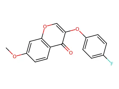 3-(4-fluorophenoxy)-7-methoxy-4H-chromen-4-one structure