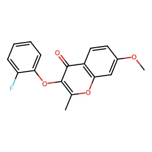 3-(2-fluorophenoxy)-7-methoxy-2-methyl-4H-chromen-4-one structure