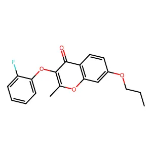 3-(2-Fluorophenoxy)-2-methyl-7-propoxychromen-4-one structure