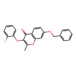 3-(2-Fluorophenoxy)-2-methyl-7-phenylmethoxychromen-4-one structure