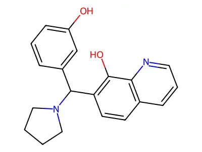 7-[(3-Hydroxyphenyl)pyrrolidinylmethyl]quinolin-8-ol structure