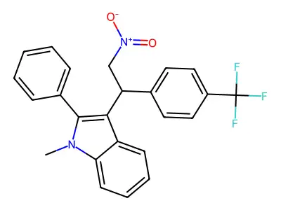 1-methyl-3-{2-nitro-1-[4-(trifluoromethyl)phenyl]ethyl}-2-phenyl-1H-indole structure