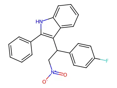 3-[1-(4-fluorophenyl)-2-nitroethyl]-2-phenyl-1H-indole structure