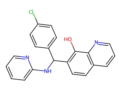 7-[(4-Chlorophenyl)-(pyridin-2-ylamino)methyl]quinolin-8-ol structure