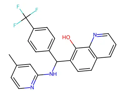 7-{[(4-Methylpyridin-2-yl)amino][4-(trifluoromethyl)phenyl]methyl}quinolin-8-ol structure