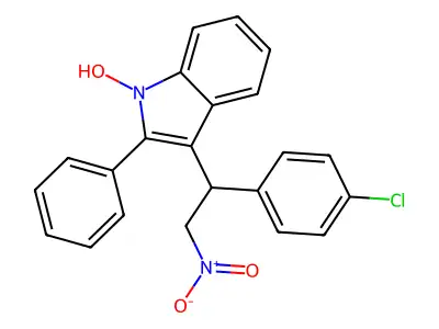 3-[1-(4-chlorophenyl)-2-nitroethyl]-2-phenyl-1H-indol-1-ol structure