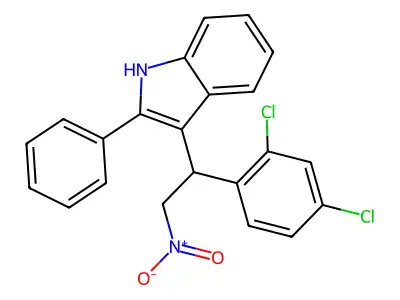 3-[1-(2,4-dichlorophenyl)-2-nitroethyl]-2-phenyl-1H-indole structure