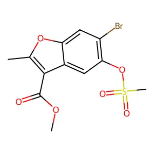 Methyl 6-bromo-5-(methanesulfonyloxy)-2-methyl-1-benzofuran-3-carboxylate structure