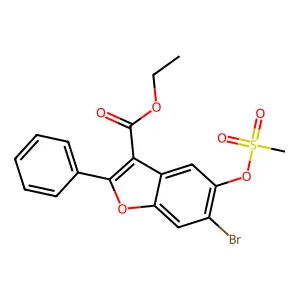 Ethyl 6-bromo-5-((methylsulfonyl)oxy)-2-phenylbenzofuran-3-carboxylate structure