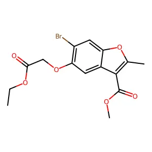 Methyl 6-bromo-5-(2-ethoxy-2-oxoethoxy)-2-methyl-1-benzofuran-3-carboxylate structure