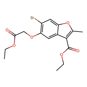 Ethyl 6-bromo-5-(2-ethoxy-2-oxoethoxy)-2-methyl-1-benzofuran-3-carboxylate structure
