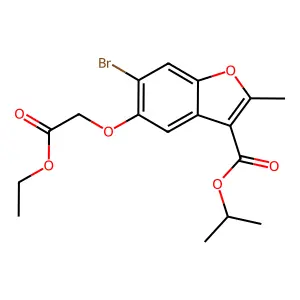 Propan-2-yl 6-bromo-5-(2-ethoxy-2-oxoethoxy)-2-methyl-1-benzofuran-3-carboxylate structure