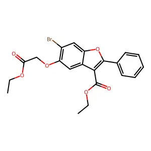 Ethyl 6-bromo-5-(2-ethoxy-2-oxoethoxy)-2-phenyl-1-benzofuran-3-carboxylate structure