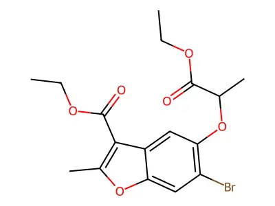 ethyl 6-bromo-5-[(1-ethoxy-1-oxopropan-2-yl)oxy]-2-methyl-1-benzofuran-3-carboxylate structure