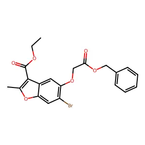 Ethyl 5-[2-(benzyloxy)-2-oxoethoxy]-6-bromo-2-methyl-1-benzofuran-3-carboxylate structure