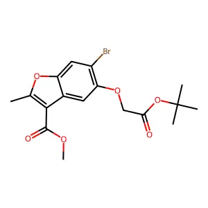Methyl 6-bromo-5-(2-tert-butoxy-2-oxoethoxy)-2-methyl-1-benzofuran-3-carboxylate structure
