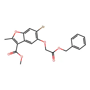 Methyl 5-[2-(benzyloxy)-2-oxoethoxy]-6-bromo-2-methyl-1-benzofuran-3-carboxylate structure