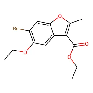 Ethyl 6-bromo-5-ethoxy-2-methyl-1-benzofuran-3-carboxylate structure