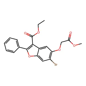 Ethyl 6-bromo-5-(2-methoxy-2-oxoethoxy)-2-phenyl-1-benzofuran-3-carboxylate structure