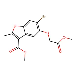 Methyl 6-bromo-5-(2-methoxy-2-oxoethoxy)-2-methyl-1-benzofuran-3-carboxylate structure