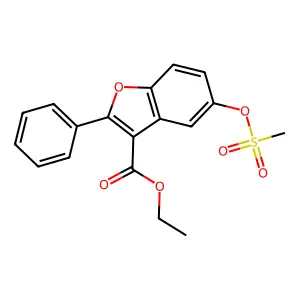Ethyl 5-(methanesulfonyloxy)-2-phenyl-1-benzofuran-3-carboxylate structure