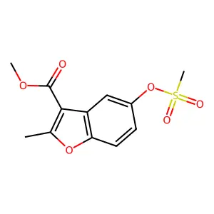 Methyl 5-(methanesulfonyloxy)-2-methyl-1-benzofuran-3-carboxylate structure