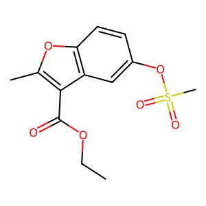 Ethyl 5-(methanesulfonyloxy)-2-methyl-1-benzofuran-3-carboxylate structure