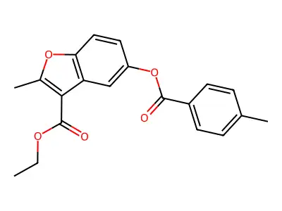 Ethyl 2-methyl-5-(4-methylbenzoyloxy)-1-benzofuran-3-carboxylate structure