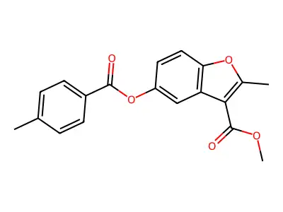 Methyl 2-methyl-5-(4-methylbenzoyloxy)-1-benzofuran-3-carboxylate structure