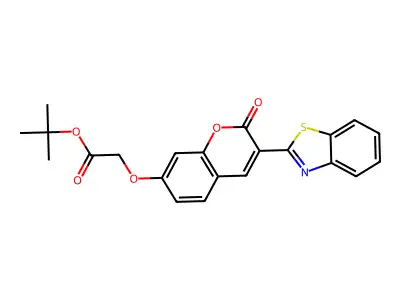 tert-butyl 2-{[3-(1,3-benzothiazol-2-yl)-2-oxo-2H-chromen-7-yl]oxy}acetate structure