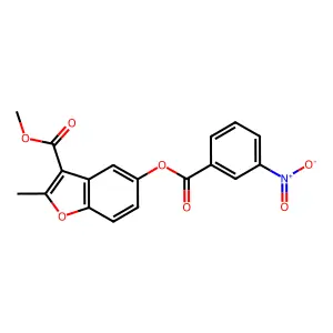 Methyl 2-methyl-5-(3-nitrobenzoyloxy)-1-benzofuran-3-carboxylate structure